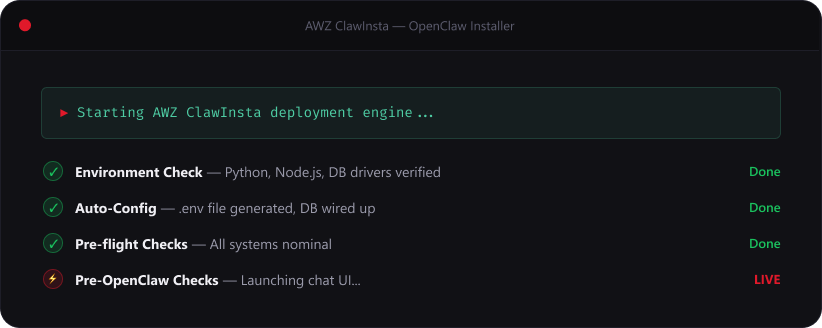 AWZ ClawInsta: 1-click OpenClaw Installer