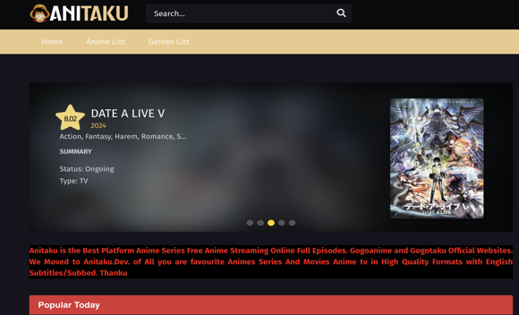 Anitaku anime download website