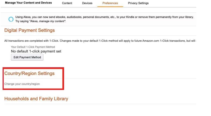 Change the region on your Alexa account