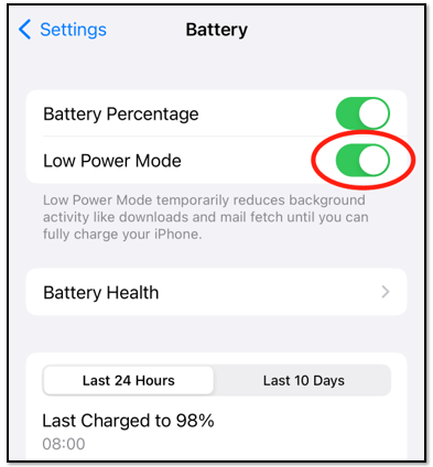 Turn Off the Battery Saver