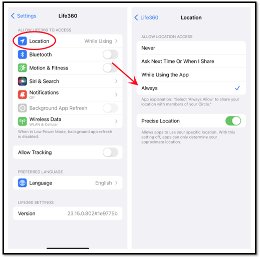 Check Location Services