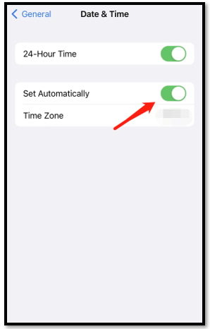 Set Date and Time Automatically