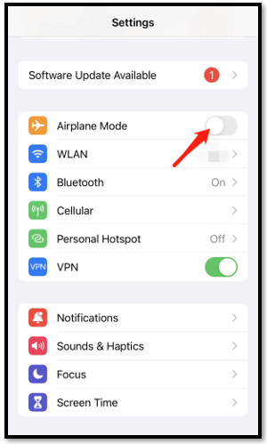 Turn Off and On Airplane Mode