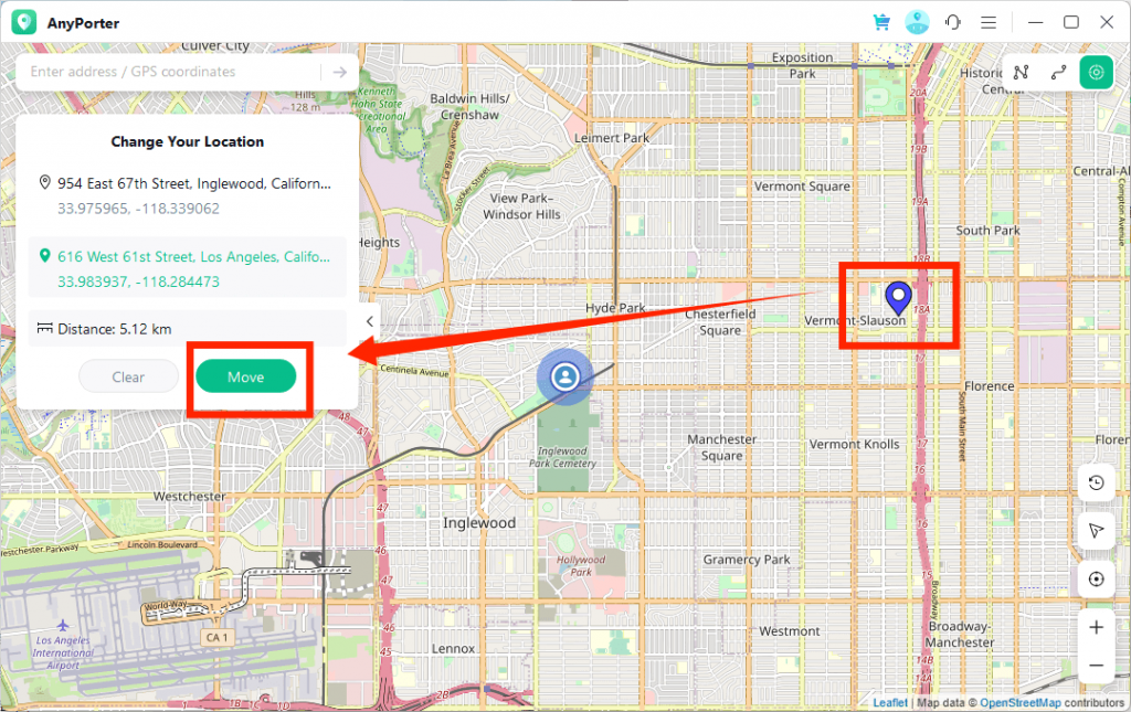 How to turn off location on Snapchat with AWZ AnyPorter