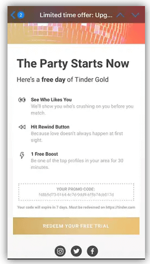 how to get Tinder Gold for free