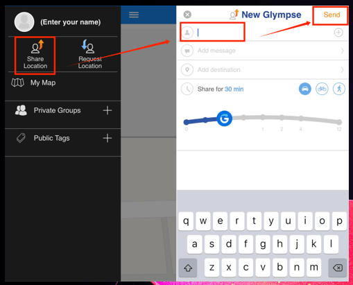 How to share location from iPhone to Android with Glympse
