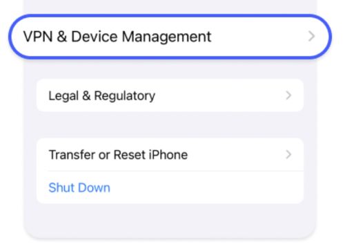 VPN & Device Management
