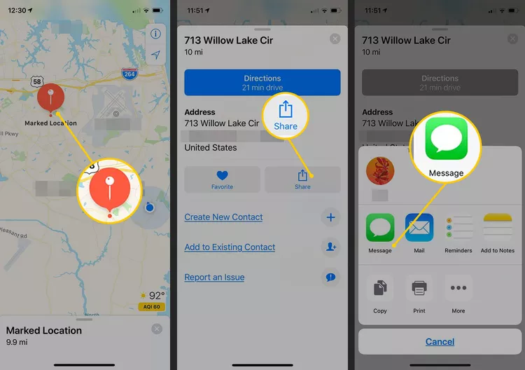 Share a Pinned Location on iPhone