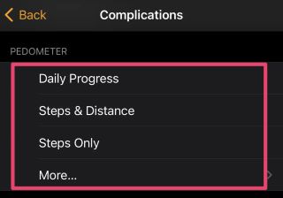Pedometer Complication