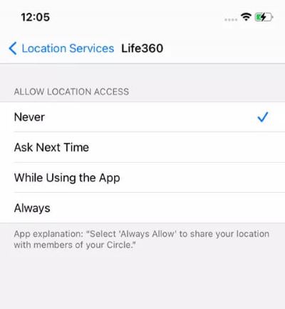 Turn off Location Access